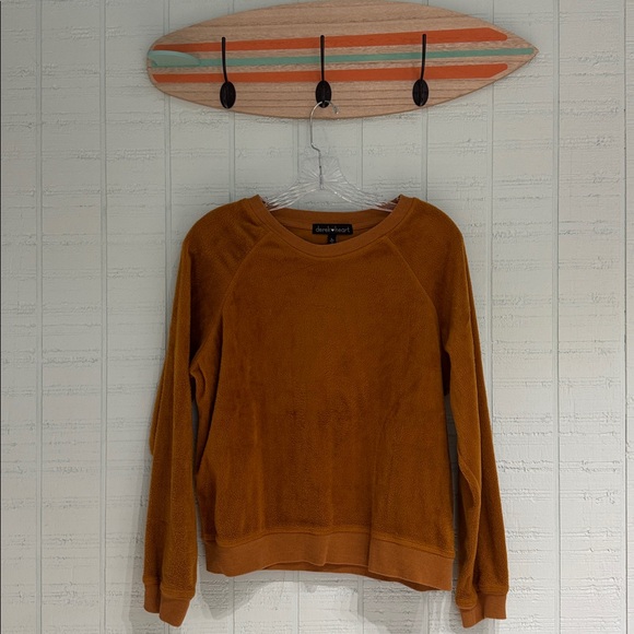 Derek Heart Tops - Mustard Fuzzy Sweatshirt